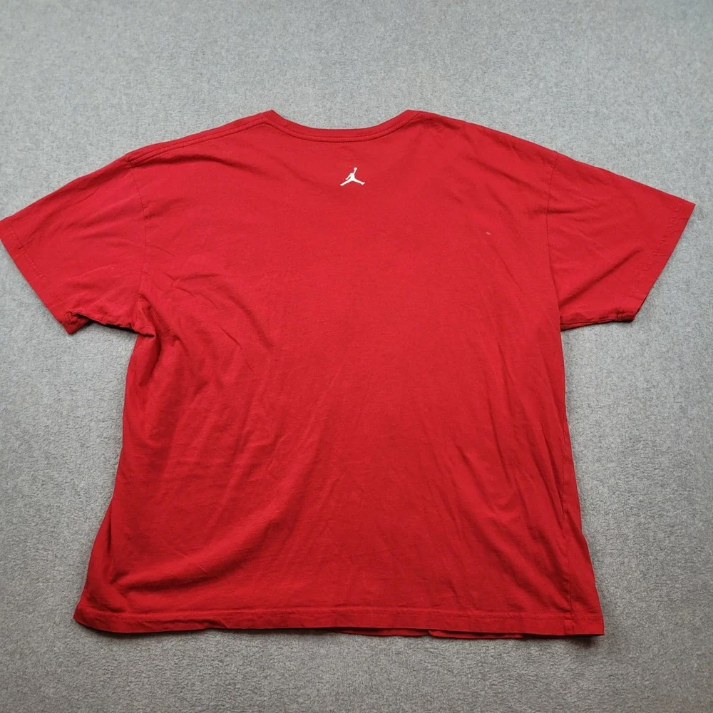 Jordan T-Shirt Mens XXL‎ Red Jumpman Air Graphic Short Sleeve Cotton Tee